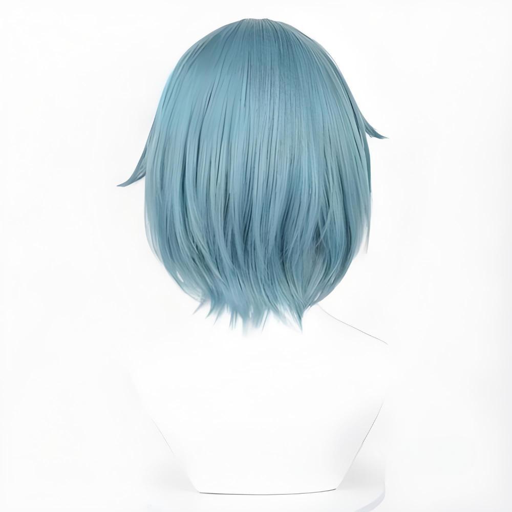 Anime Cosplay Wig, Miki Sayaka Sky Blue Short Bob High-Temperature Fiber Synthetic Hairpiece