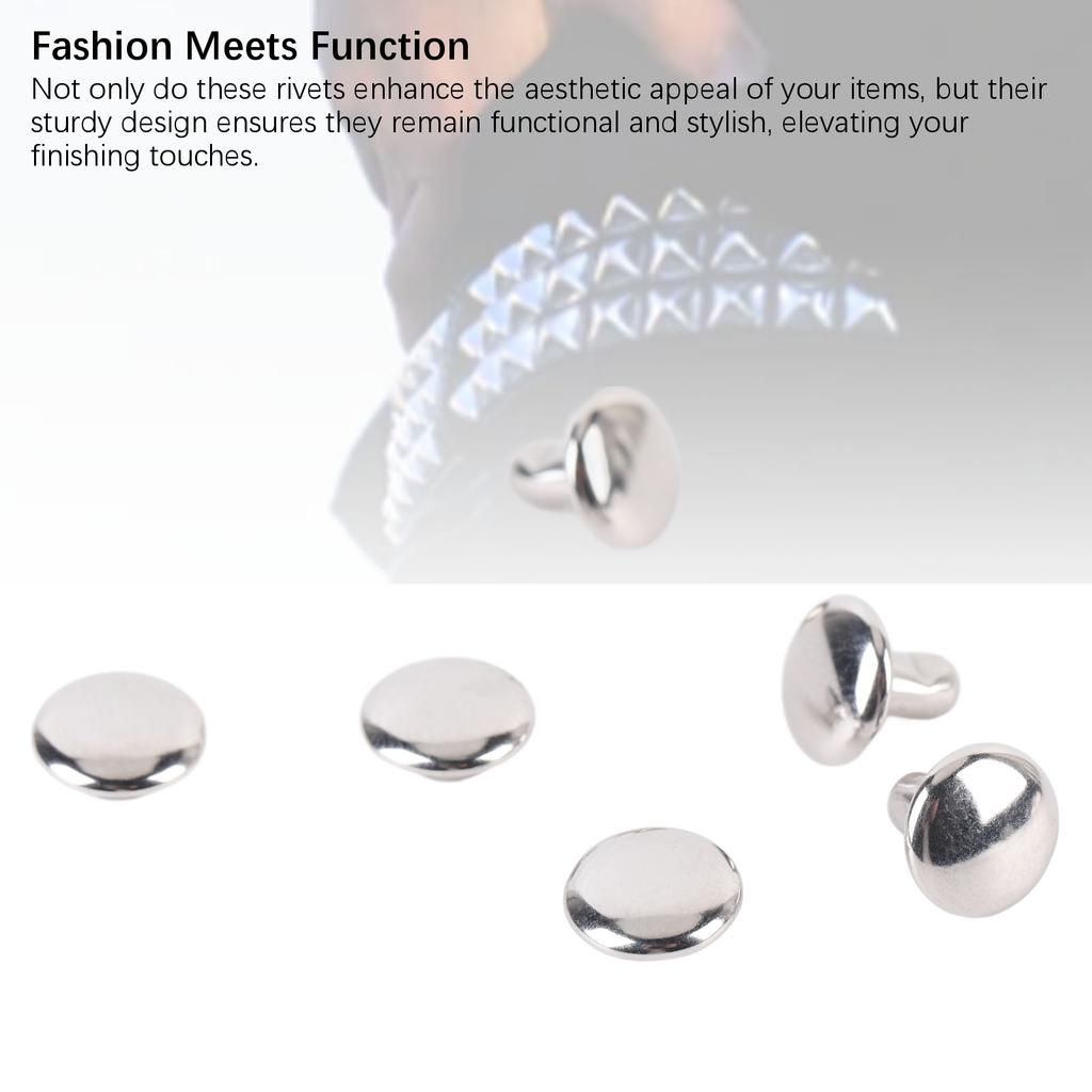 Set 500 nituri dublu față, oțel inoxidabil, vârf rotund, 8x6mm, set știfturi pentru meșteșuguri din piele, îmbrăcăminte B