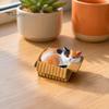Simulation Cat Figurine Mini Ornaments, Express Carton with Resin Kitten Figurines, Cute Small Desktop Ornament for Lovers Car Dashboard Decor,
