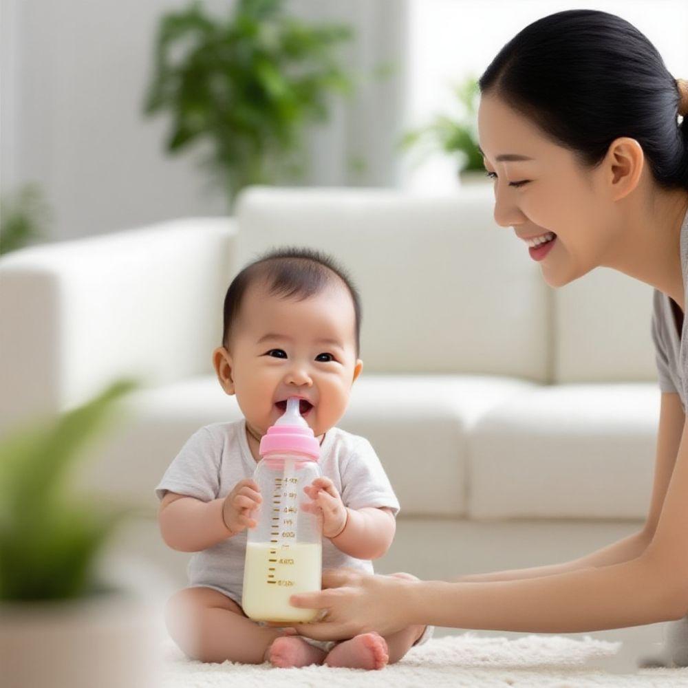 Food Grade Baby Milk Bottle Silicone Nipple Baby Bottle With Handle Feeding Supplies