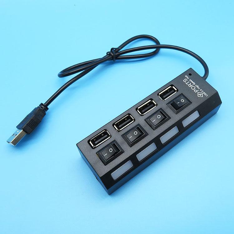USB 2.0 didelės spartos šakotuvas nešiojamam kompiuteriui, stacionariam kompiuteriui, pelės, klaviatūros ir USB atmintinės