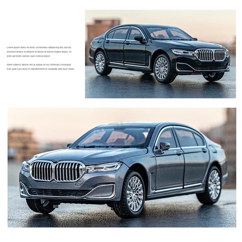 1/24 Scale BMW 760Li Toys Model Car Alloy Diecast Vehicle Model with Light and Sound Simulated Car Toy for Children Gifts Collection