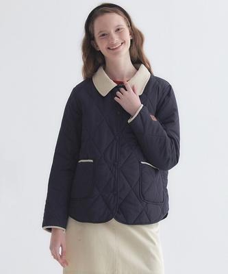 Marie Claire Corduroy Contrast Collar Quilted Padded Jacket (Magdpd03Mdn)
