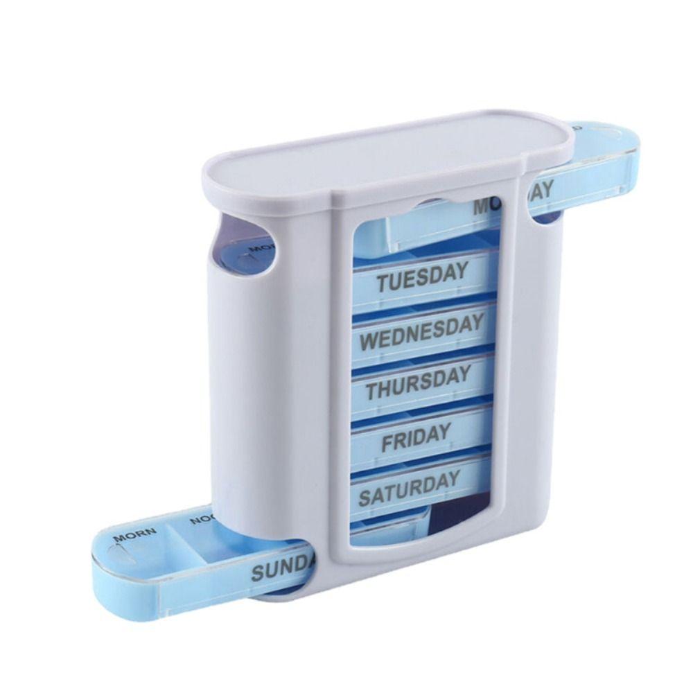 Medizinbox mit 4 Fächern Wöchentlicher Pillenorganisator Tragbare Pillendose 7 Tage