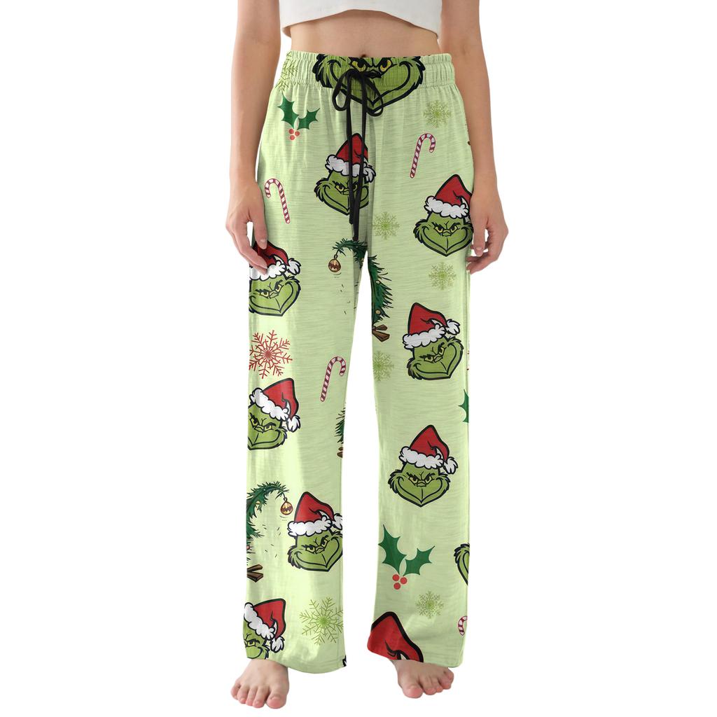 Damen Pyjamahose Leicht Lässig Bequem Palazzo-Hose Nachtwäsche Loungewear Unterteile Mit Taschen