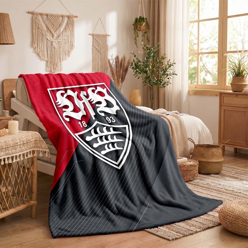 Coperta in Pile a Tema VfB Stuttgart Morbida e Accogliente Coperta in Peluche per Camera da Letto Divano Viaggio
