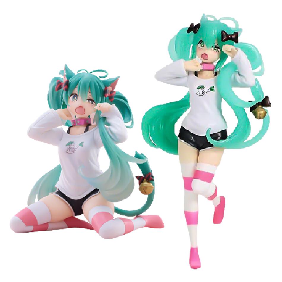 Vocaloid Star Cat Ear Short Sleeve Pajama Hatsune Figure MIKU Scenery Miniature Animation Beautiful Girl Table Decoration Piece Present