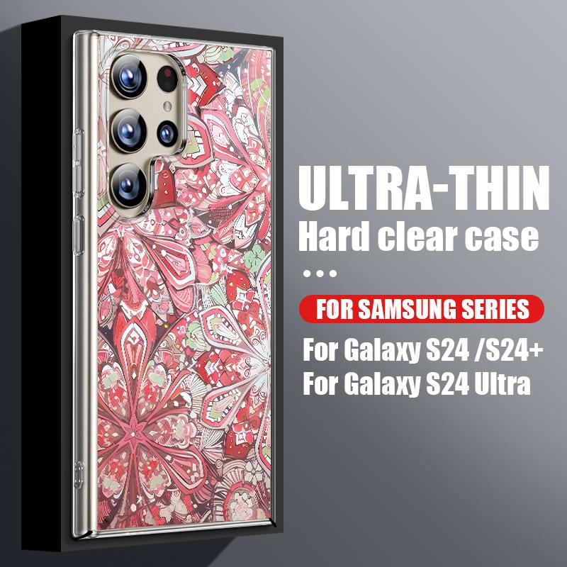 

Sun Moon Pattern Clear Phone Case For Samsung Galaxy S26 S25 S24 S23 Ultra S22 Plus S25 FE A56 A36 A26 A55 A54 A15 Hard PC Cover Galaxy A56 5G