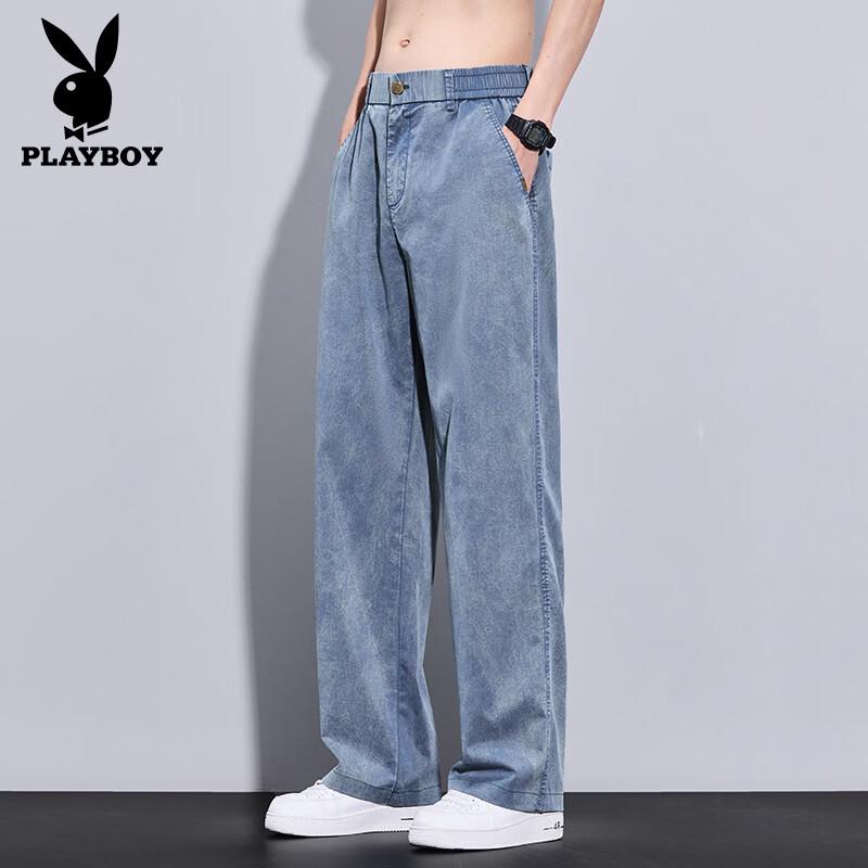 PLAYBOY Men s Lightweight Tencel Blend Straight Jeans XL