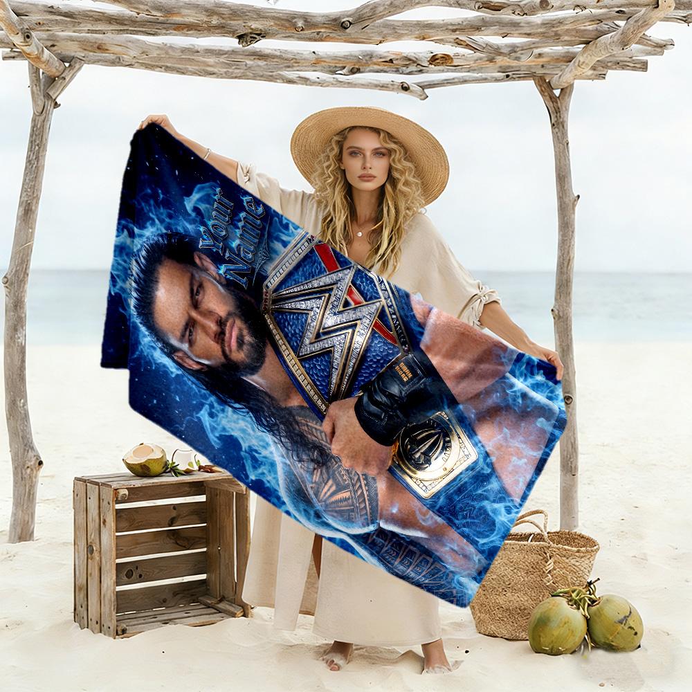 Wrestlemania Personalized Text Beach Towel High Absorbency & Quick-Dry Portable for SwimmingBeachCamping Travel Beach AccessoriesGym