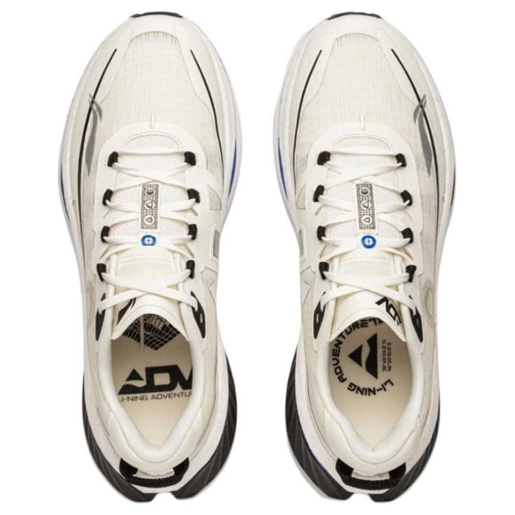 New LiNing Dilu Cushioning, Slip Resistant, Abrasion Resistant, Rebound Low Top Running Shoes Men's Beige White Black ARNU009-1