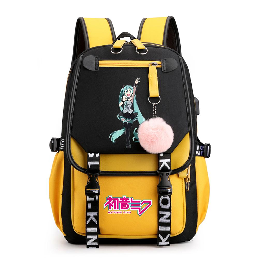 Anime Hatsune Miku Potisk Batoh Školní taška pro Teenagera Studenta Dívku Chlapce Taška na knihy Velká kapacita vodotěsný Cestovní taška Dárek Ruksak