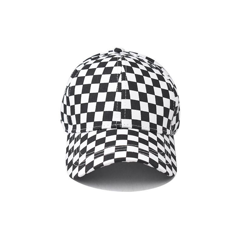 Tongue Cap Duck Printed Chessboard Plaid Design Baseball Cap Breathable Made