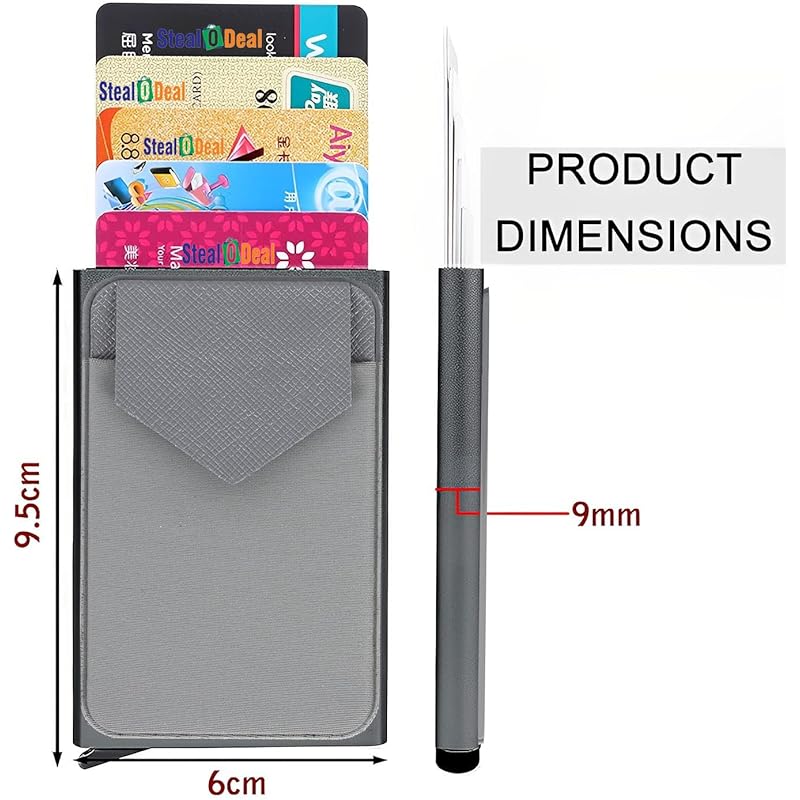 Stealodeal Slim Aluminium Silver Pop Up Debit & Credit with Leather Coin Pocket for Men & Women Card Holder