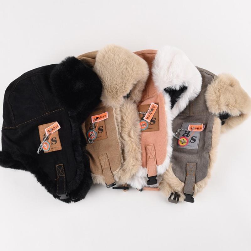 Winter, Thick Lei Feng Hat, Men and Women, Windproof and Warm Ear Protection, Cycling Hat, Plush Cloth Chain Cotton Hat