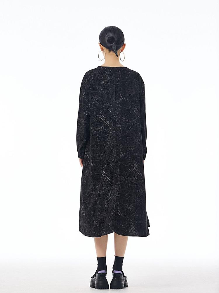 XITAO Temperament Long Sleeve Patchwork Dress LJ1073