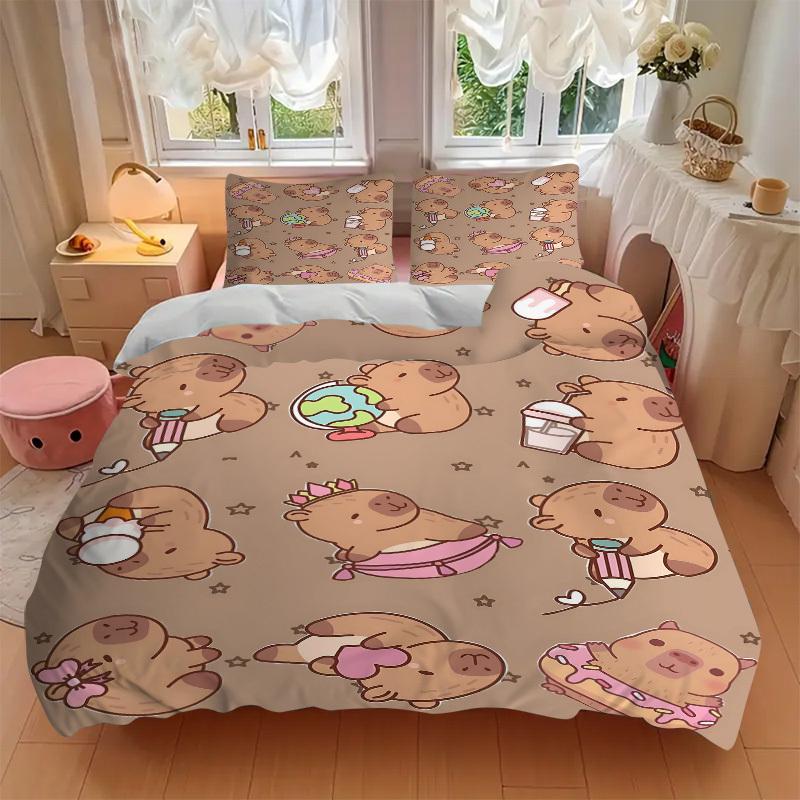 3pcs Anime Cartoon Design Bedding Set - Includes One Quilt Cover and Two Pillowcases (No Core) - Perfect for Bedroom and Guest Room Decorati