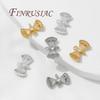 18K Gold Plated Brass with Zircon Connectors For Jewelry,Bowknot Charms For Necklace Necklace Accessories,DIY Earring Making