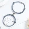 Simple Sun&Moon Men Friendship Gifts Braided Rope Fashion Jewelry Magnet Bracelet Couple Bracelets
