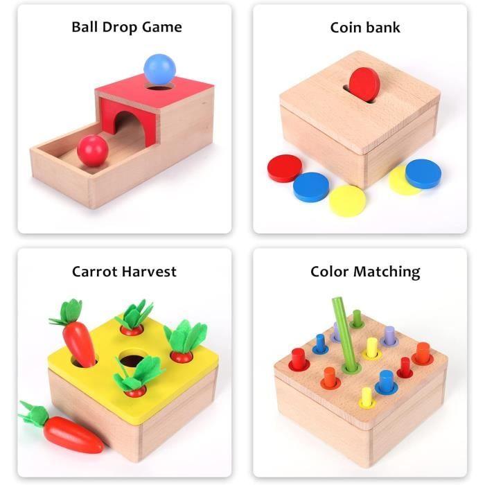 Jouet éducatif - lzdmy - 2021 - bois massif - 4 en 1 - 10-36 mois