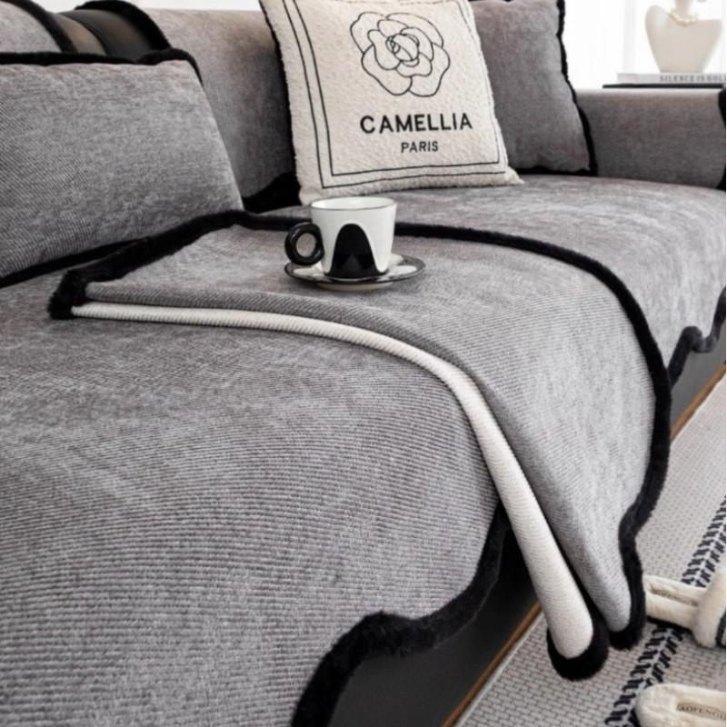 1pcs Modern Simple Irregular Sofa Cover Chenille Anti Slip and Dustproof Soft Durable Seat Cushion Home Decoration