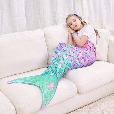 Mermaid Sleeping Bag Universal Soft Mermaid Tail Blanket Beautiful Cozy Rainbow Mermaid Blanket Children's Anti Kick Sleeping Bag