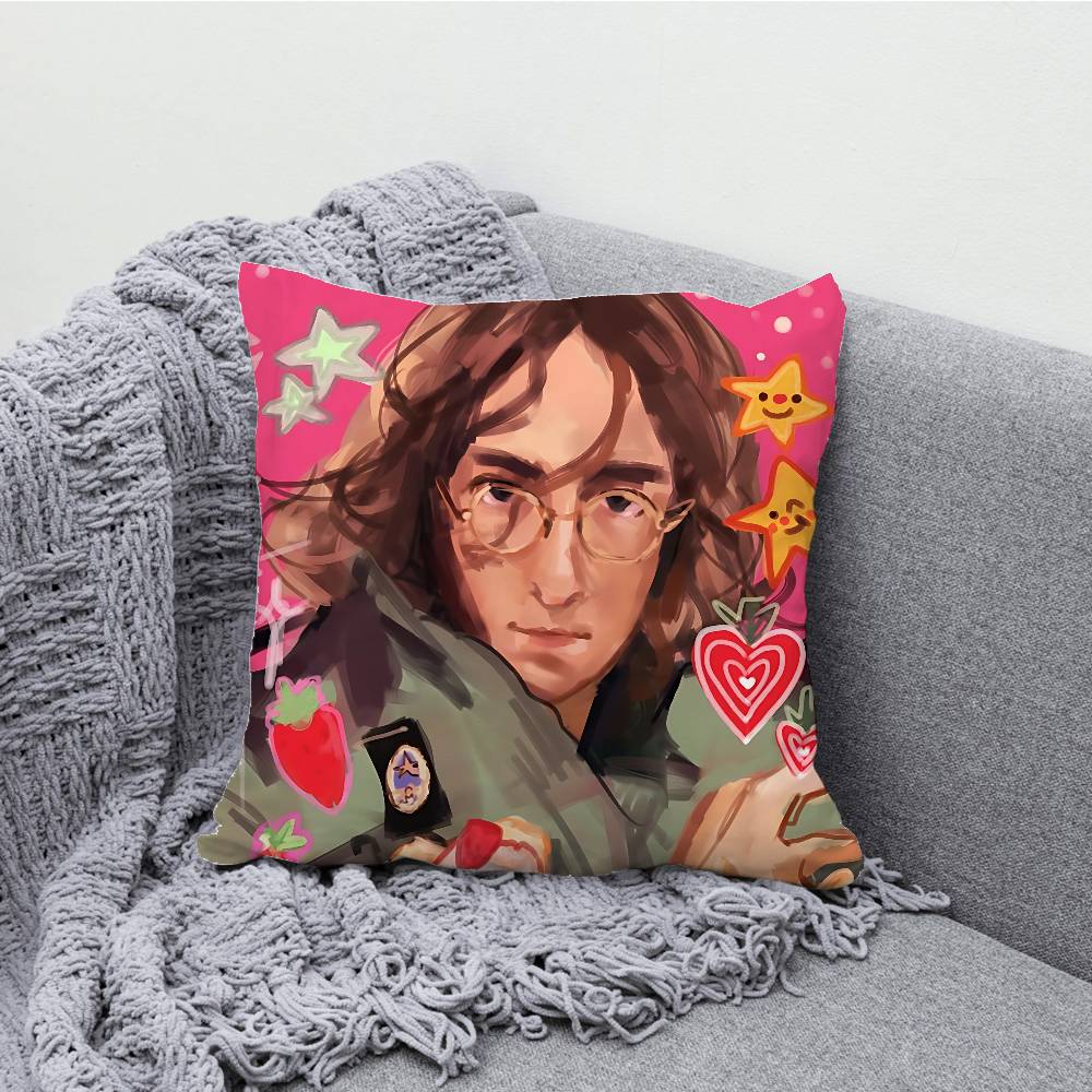 J-John L-Lennon P-Paul Pillowcases Bedroom Living Room Sofa Home Decor Polyester Cushion Cover with Zipper