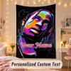 Custom Personalized Tapestry,Travis Scott Print Custom Name Text Wall Art Hanging for Bedroom