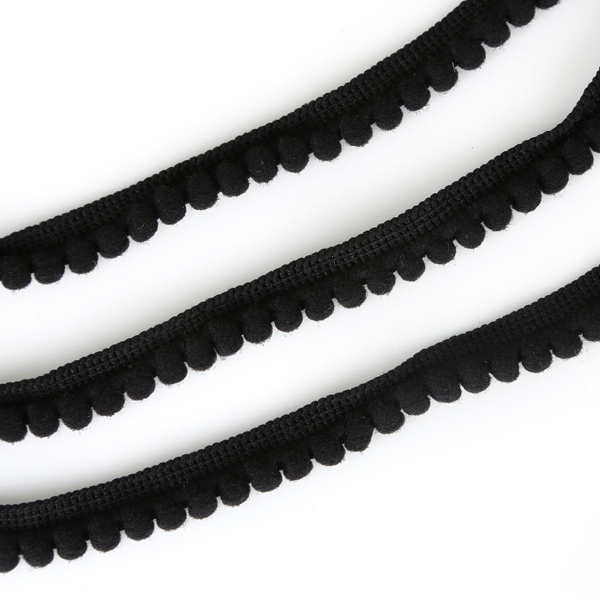 5 ярдов, кружевная ткань, швейные аксессуары, отделка помпоном, кисточка, бахрома, лента, материал «сделай сам», одежда 5mm чёрный