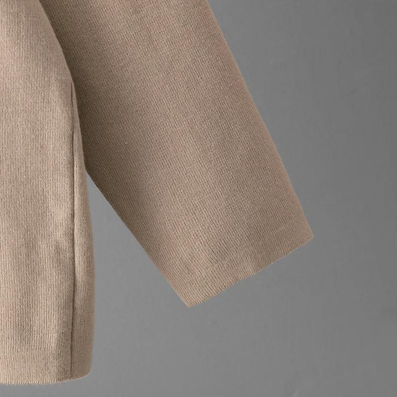 Women's Trendy Casual Wool Three-Piece Suit: Knitted Cardigan, Suspenders, and Wide-Leg Pants.