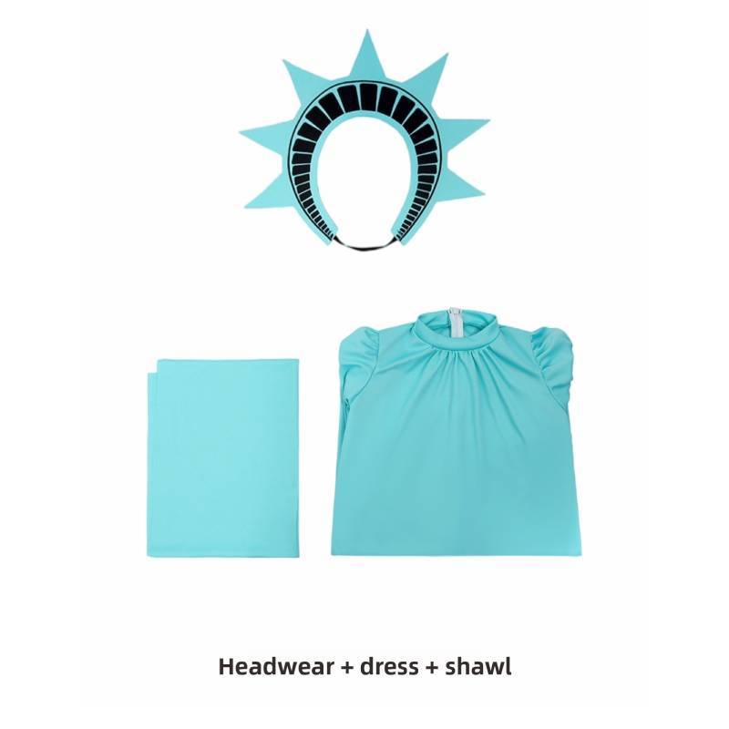 Halloween Statue Of Libertykids Cosplay Costume With Torch Design For Theatrical Shows