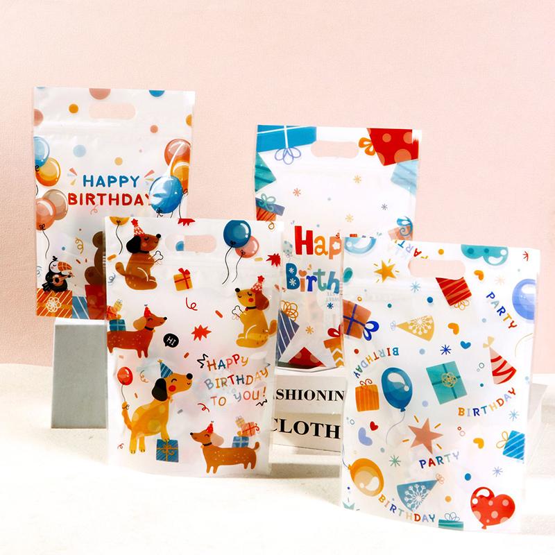 10/20/30/50pcs Stand-up Pouch Birthday Style Cute Cartoon Pattern Gift Storage Bag  Snowflake Crisp Cookies Nougat Bags TMZ