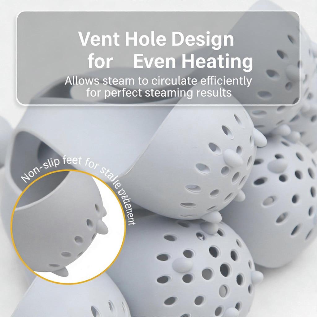 High-Temperature-Resistant Silicone Egg Boiler Household Kitchen Gadget, Egg Holder, Egg Steamer