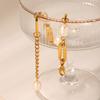 Simple Paper Clip Chain Freshwater Pearl Bracelet Fashion Gold Jewelry Long Lasting