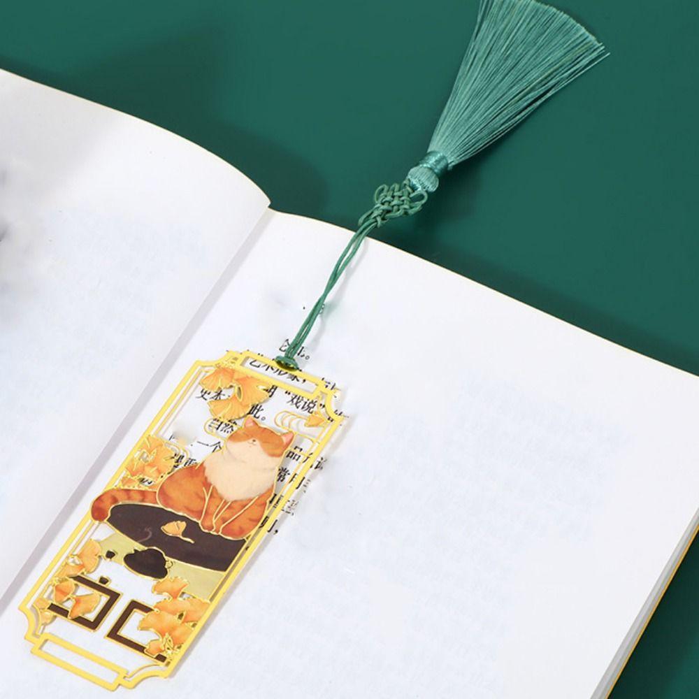 Flower Metal Reading Bookmark Tassels Chinese Style Bookmarks  Student Stationery