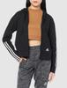 Adidas Essentials Hoodie AS773 XOT Loose-Cut 3-Stripes Full-Zip Women's Black/White (GS1380)