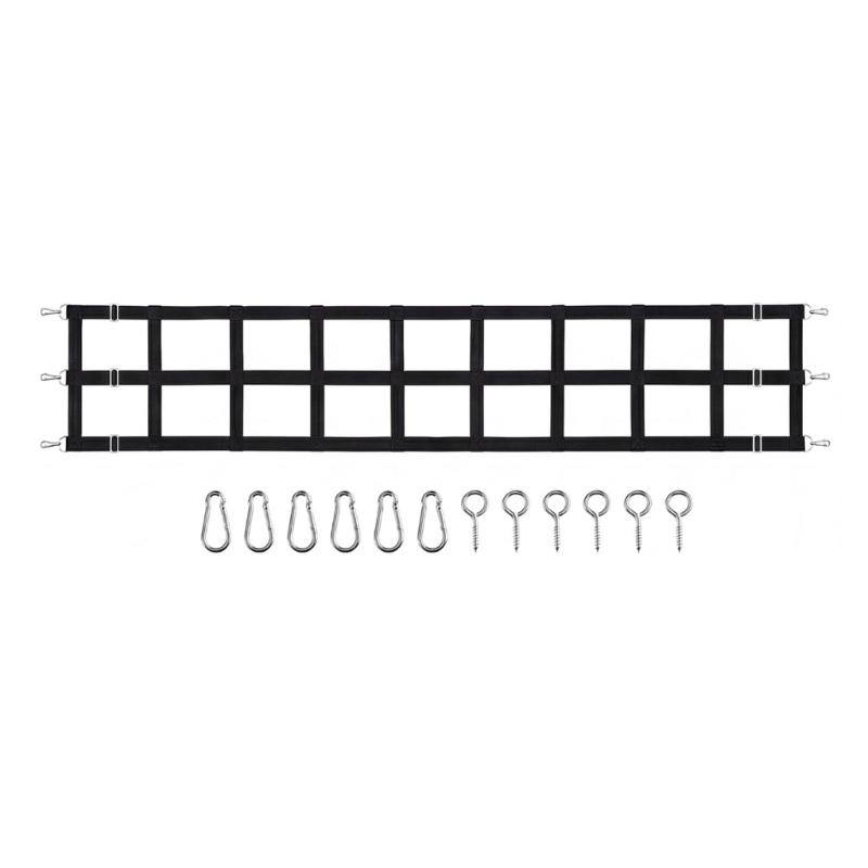 Horse Barn Entry Cover, Stall Guard Net With Fit- Buckle Strips, Black Color, 10-Foot X 20-Inch With Mounting Hardware for Stable Use