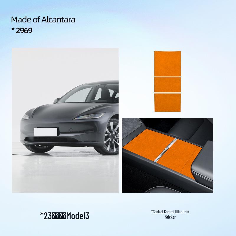 Tesla Model 3 Refresh Alcantara Suede Console Panel Cover