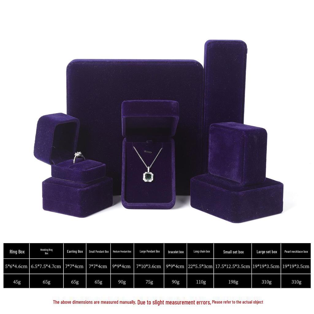 Velvet Jewelry Box with Rounded Corners - Ring, Necklace, Bracelet, Earring Storage