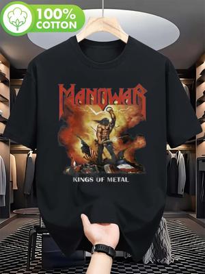 Unisexs Unisexowar Koszulka King Heavy Metal Oficjalny Zespół Scena Bitwy Wojownika Graficzna Koszulka z Ikoniczną Wytrzymałą Koszulką Rockową na Koncerty