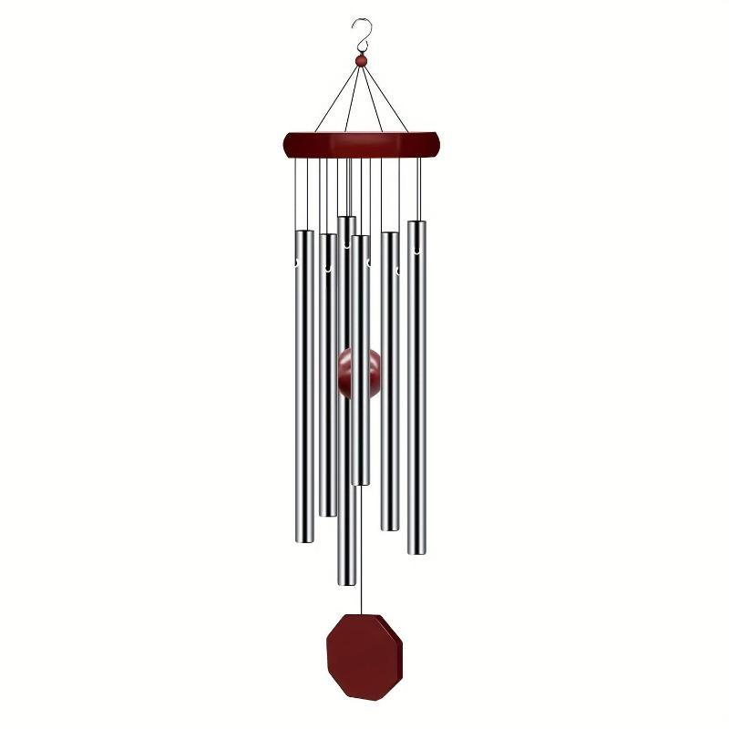 

1pc Memorial Wind Chime Outdoor Large Deep Tone,Wind Chime Outdoor Sympathy Wind-Chime with 6Tuned TubesFor Garden Patio Balcony