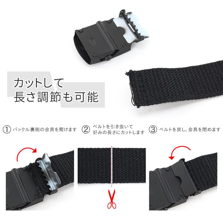 Dickies GI Belt Gacha Belt 32mm Width Double Logo Black Buckle Limited Edition DS0112ZN Cotton Blend Belt White (06)