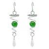 2Pcs Gazing Ball Spiral Tail Wind Spinner Stabilizer Stainless Steel Spiral Wind Chimes for Outside Green