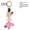 Faux Leather Flower Keyring Keychain Pendant Imitation Camellia Design Key Chain Handbag with Lobster Clasp Bag Charm Backpack Accessory Daily Use