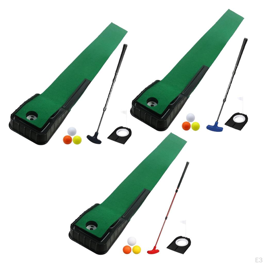 Golfová putting podložka s automatickým vrátením loptičky Zlepšite presnosť a rýchlosť Tréner putteru s 3 loptičkami