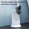 Long Handle Toilet Brush with Anti-Slip Grip, Silicone Bristles Curved Double Head Cleaning Brush for Deep Cleaning Stain