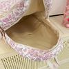 3 Pcs/Set Floral Backpack Women Flower Rucksack Shoulder Bag Makeup Pouch Quilted Daypack for Girls School Work Travel
