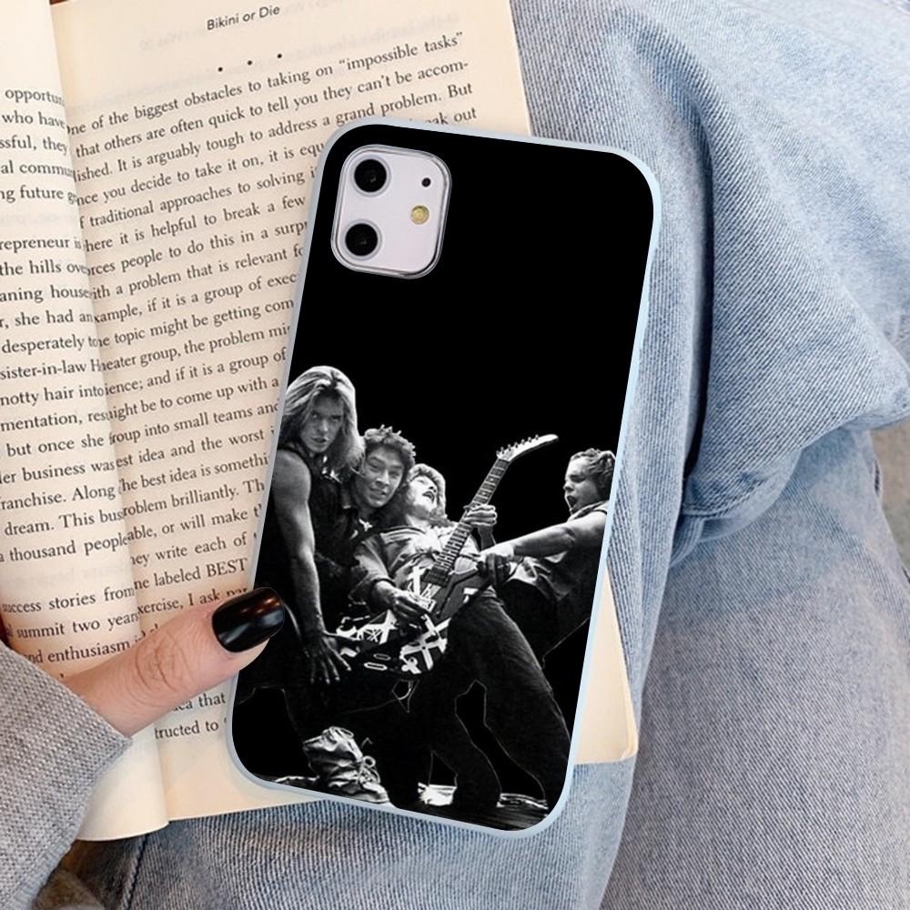 E-Eddie V-Van-Halen Music Guitar Phone Case For IPhone 14 11 12 13 Mini Pro Xs Max 8 7 6 6S Plus X XR Solid Candy Color Case