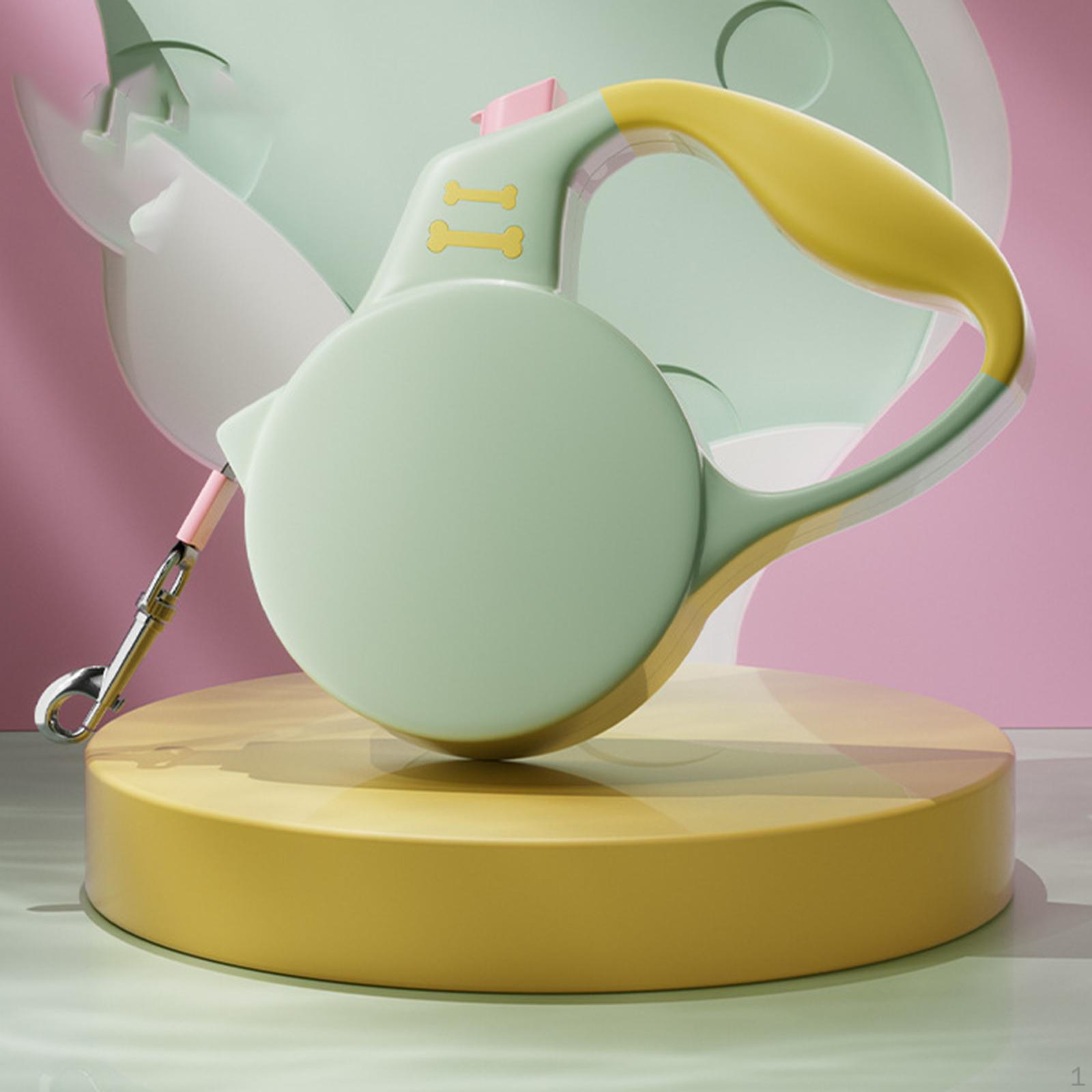 

Автоматическая тяговая веревка для домашних животных, выдвижной поводок для собак, выдвижная кнопка разблокировки замка Green Yellow