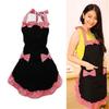 Cute Bib Apron Dress Flirty Vintage Kitchen Women Bowknot with Pocket Restaurant Kitchen Apron Dress
